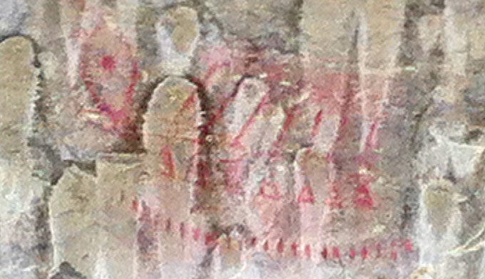 Pictograph-Cave-Art-Billings-MT_WikiPD_680 Faded Red Rock Art at Pictograph Cave State Park
