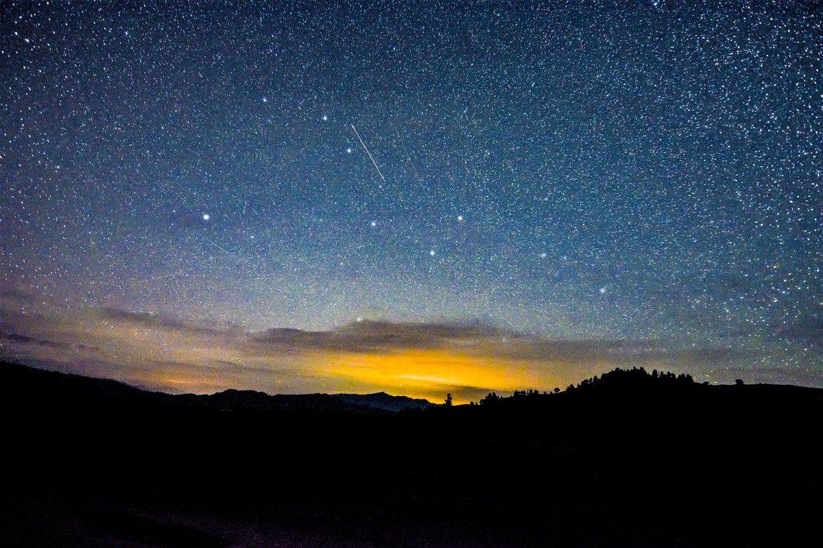 Perseid meteor shower over Yellowstone Yellowstone National Park