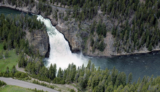 YS-Upper-Falls-Aerial_NPSJimPeaco_680 Upper Falls of the Grand Canyon of the Yellowstone.