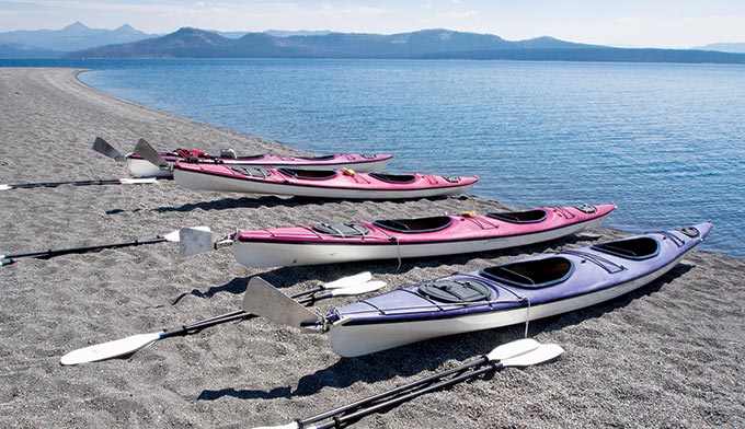 Kayaks-YS-Lake_Stock_680 Kayaks docked on Yellowstone Lake