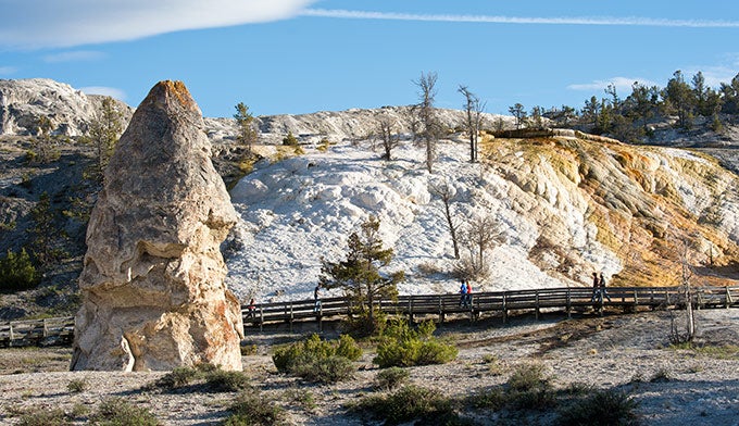 YS-Mammoth-Liberty-Cap_Vanuga_680 Yellowstone's Mammoth Hot Spring with Liberty Cap. Photo by Jeff Vanuga