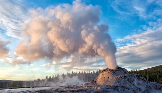 yellowstone-castle-geyser-vanuga Castle Geyser in the Upper Geyser Basin. Photo by Jeff Vanuga