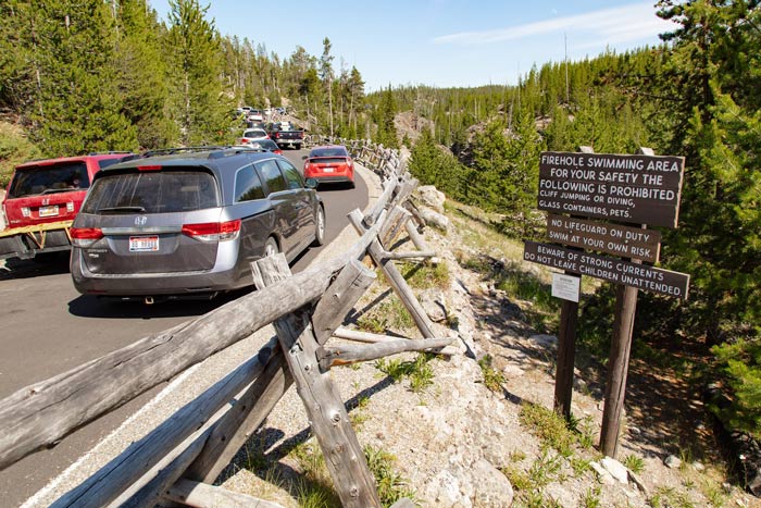 YS-Road-FireholeSwimmingArea_NPSJacobWFrank_700 Firehole Canyon Drive road past Yellowstone's Firehole Swimming Area