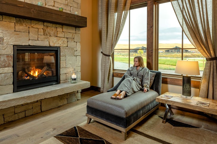 SageLodge-DAP-18-7675_courtesy_800 Relaxing by the fire at the spa at Sage Lodge in Pray, Montana