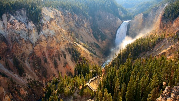 The Lower Falls in the Grand Canyon of the Yellowstone in Yellowstone National Park