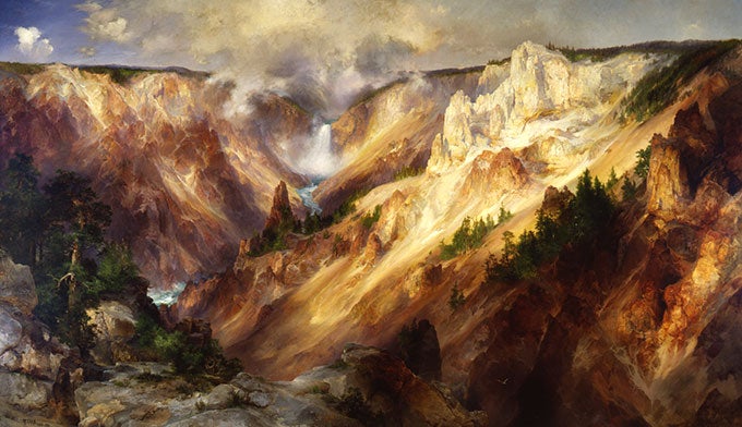 Thomas Moran's painting of the lower falls