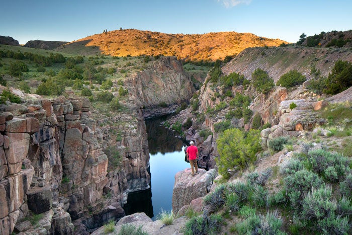 Casper-FremontCanyon-hiker_courtesy_700 Fremont Canyon near Casper, Wyoming
