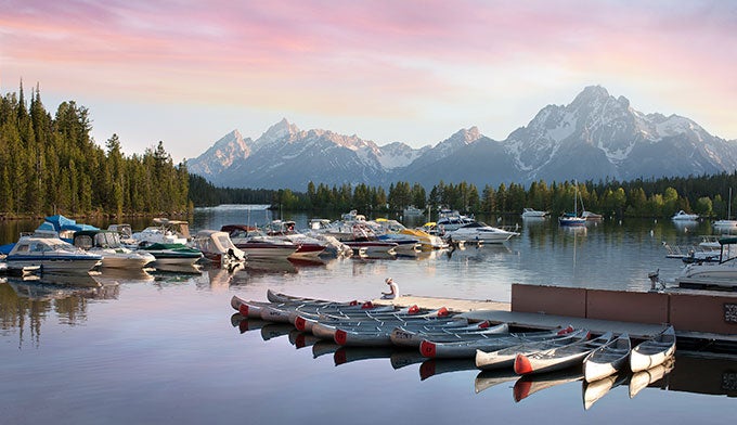 Colter-Bay-canoe-boat_GTLC_680 Colter Bay. Photo courtesy of Grand Teton Lodge Co.