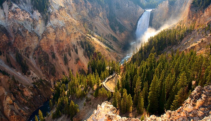 YS-Grand-Canyon-Lower-Falls-North-Overlook_Adobe_680 A view of Lower Falls in the Grand Canyon of the Yellowstone River in Wyoming near the location of the tragic accident. This Grand Canyon often gets…