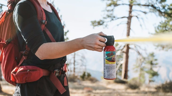 Spraying Counter Assault Bear Spray