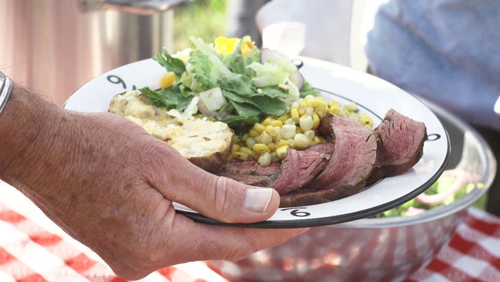 Steak dinner at the Nine Quarter Circle Ranch - Dude Rancher's Association