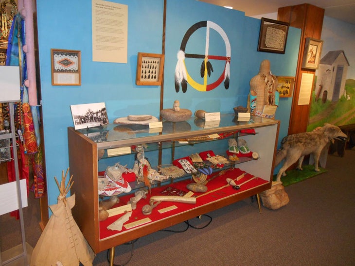 Tribal artifacts on display at the Tri-State Museum in Belle Fourche, S.D.