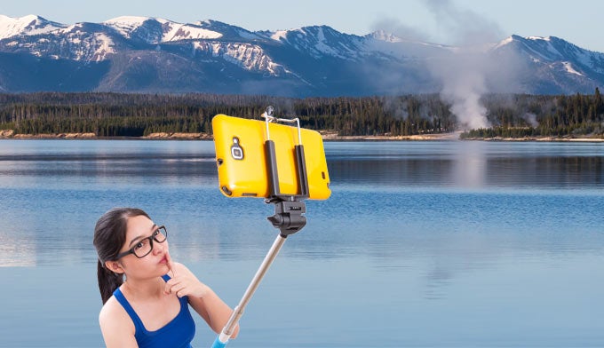 Bad-Selfie-Lake_680 Girl taking a selfie in Yellowstone Lake
