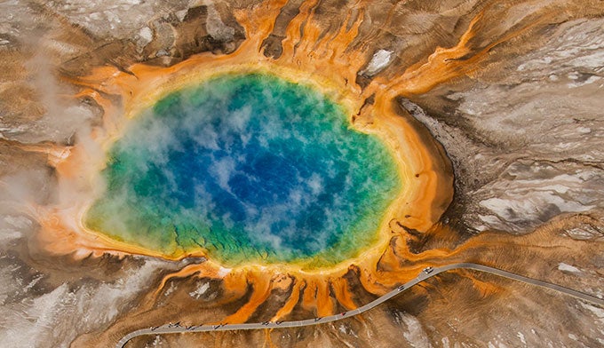 Grand-Prismatic-Spring_680x392 Grand Prismatic Spring in the Midway Geyser Basin. Photo by Jeff Vanuga