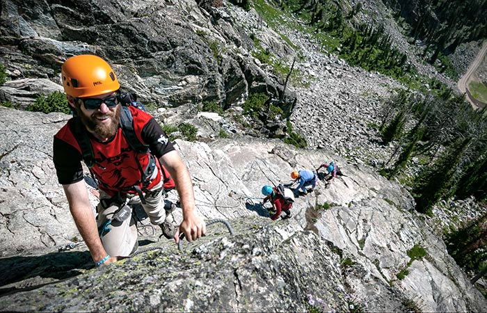 JacksonHoleMR-ViaFerrata_courtesy_700 Via Ferrata assisted climbing course at Jackson Hole Mountain Resort - beginners welcome
