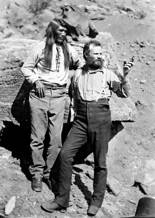 JohnWesleyPowell-withTau-gu-DinoNM_NPS_500v John Wesley Powell with Tau-gu in Dinosaur National Monument