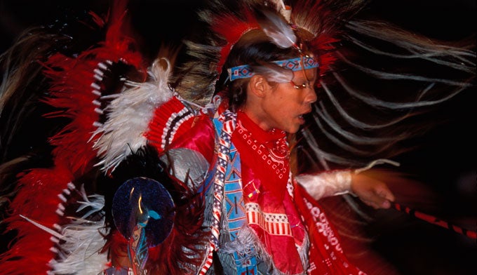 Yellowstone-Native-American-Shoshone-2 Shoshone native dancing at a Pow Wow