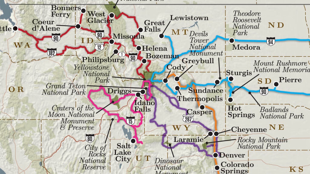 yellowstone road trip map