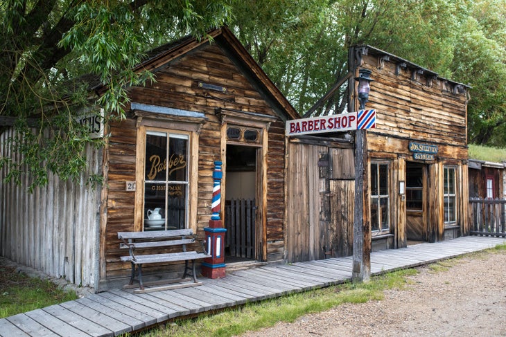Virginia City Barber Shop northwest of Yellowstone