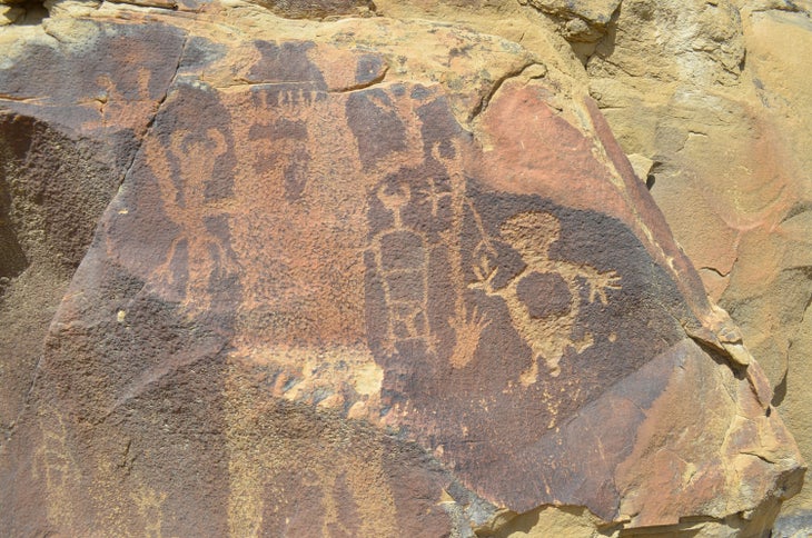 Petroglyphs on Legend Rock near Thermopolis, Wyo.
