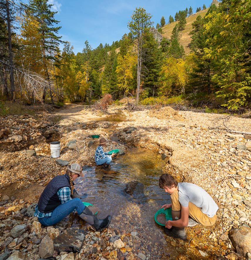 Panning for gold in Missouri River Country - Yellowstone National Park