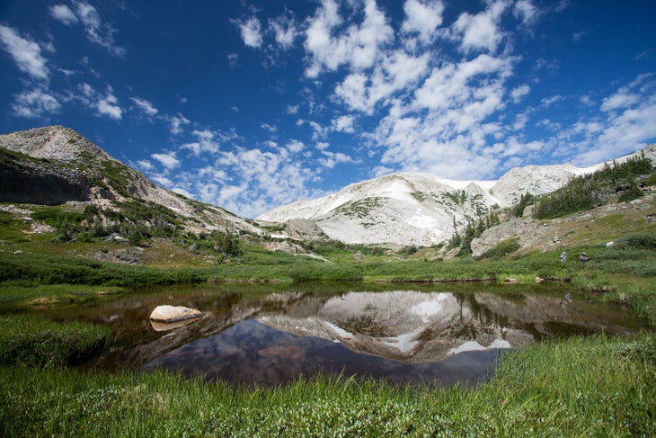 A reflection of the Sugarloaf Mountain in Snowy Range Scenic Byway, Wyoming