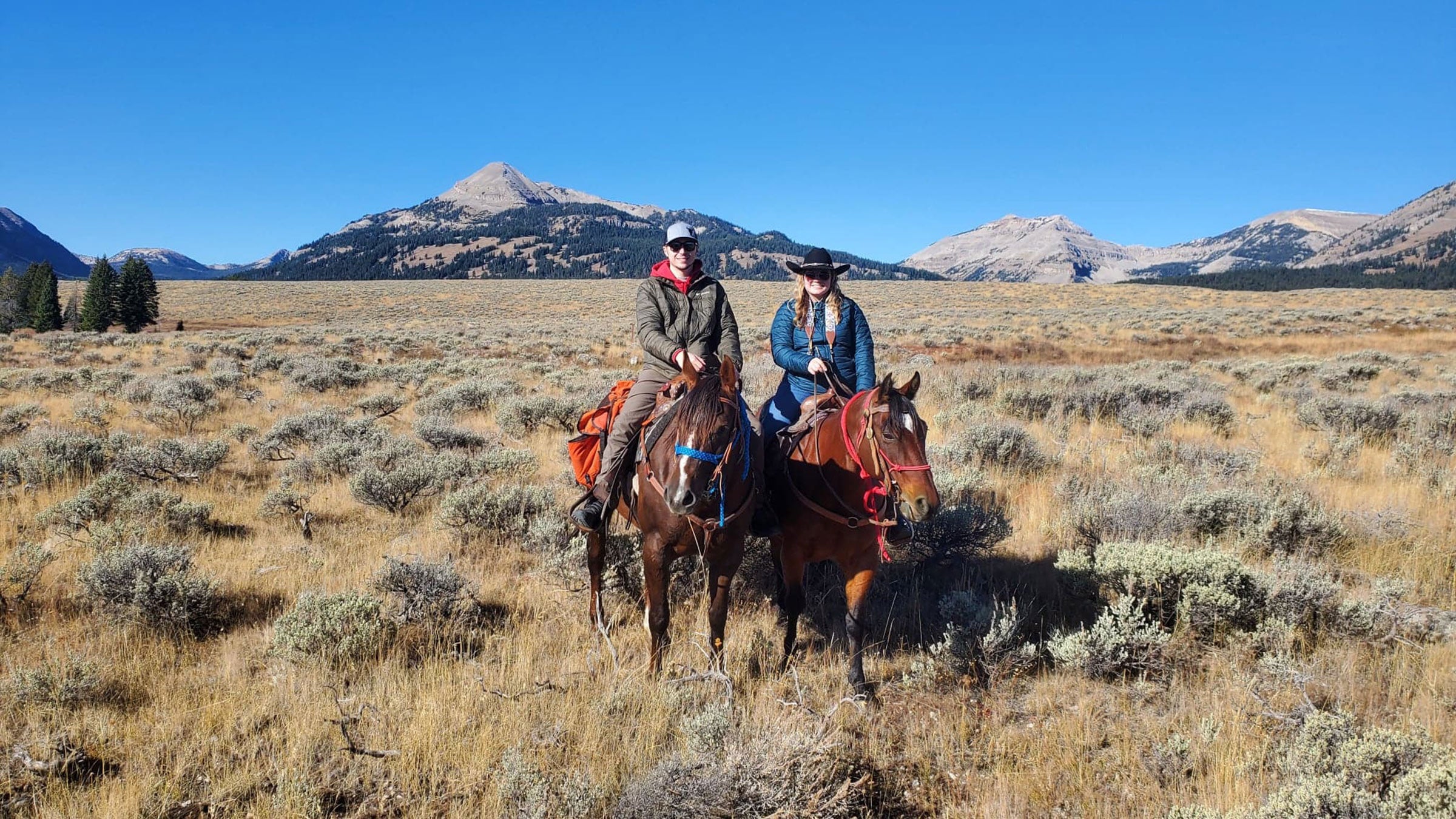 Horseback riding at Indian Creek in Yellowstone Yellowstone National Park