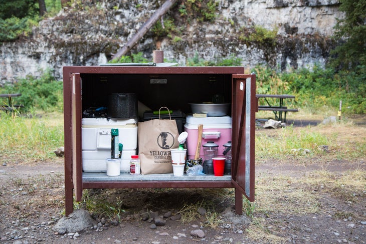 Bear box at the Pebble Creek Campground in Yellowstone