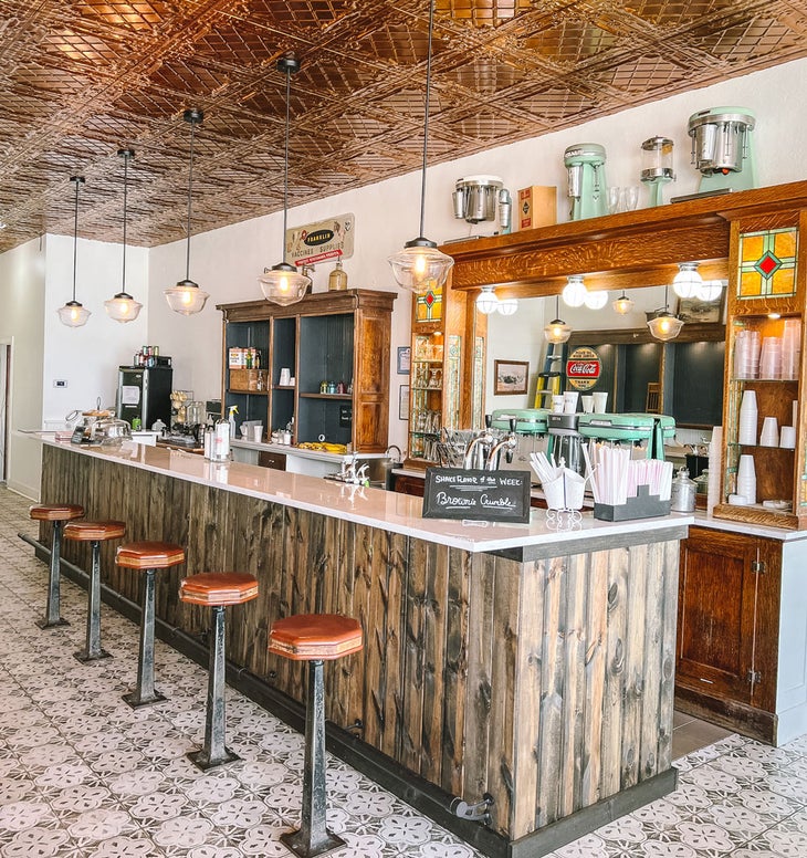 Chugwater Soda Fountain newly restored interior