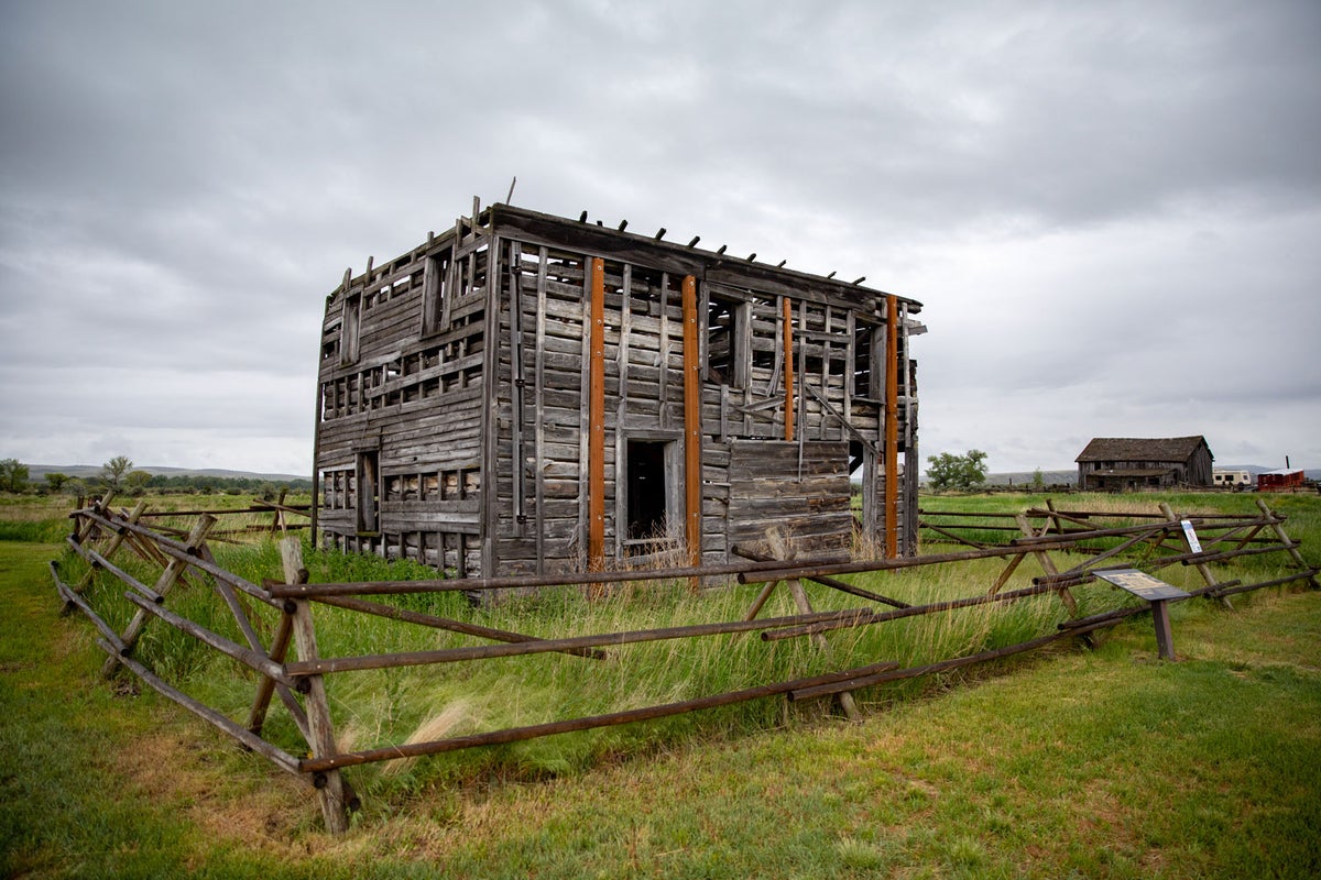 The old Gallatin City Hotel at Missouri Headwaters State Park, Montana