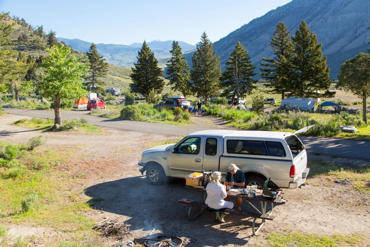 Mammoth Campground in Yellowstone