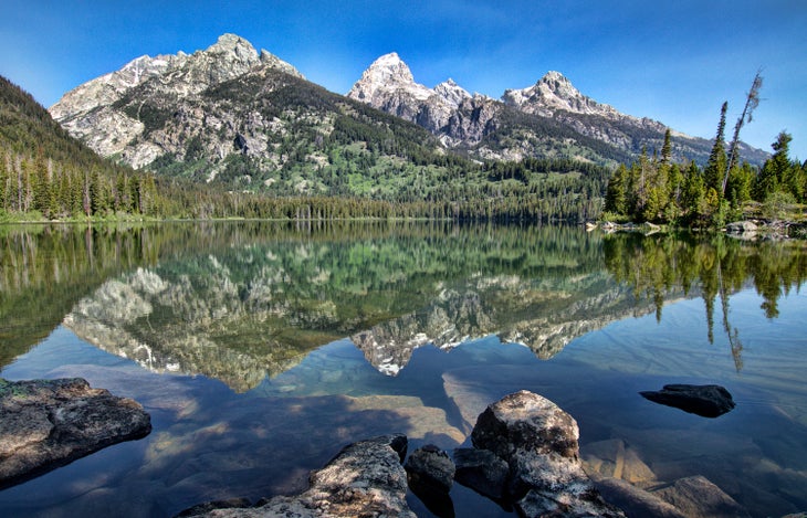 Grand Teton reflection on Taggart Lake