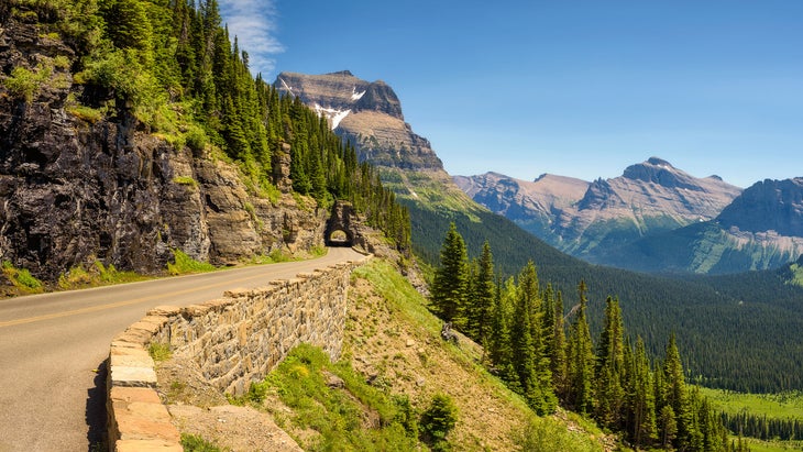 Glacier National Park's Going to the Sun Road at Logan Pass