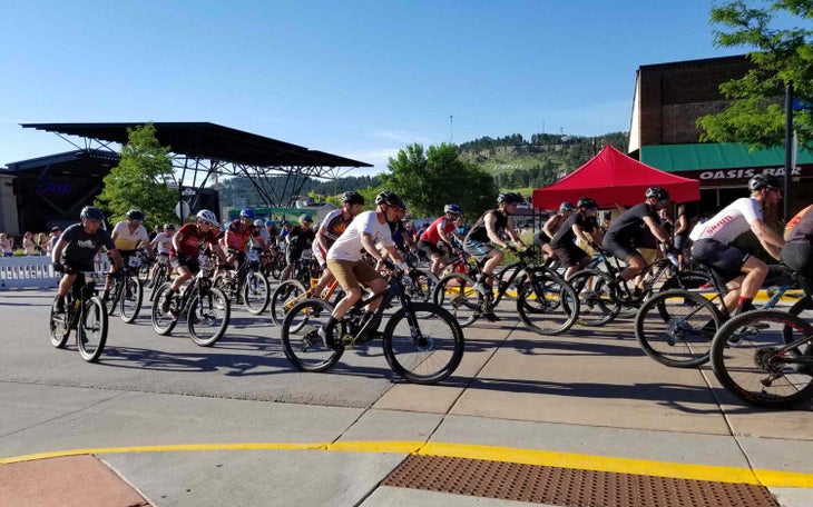 Weekly mountain bike race in Sturgis, S.D.