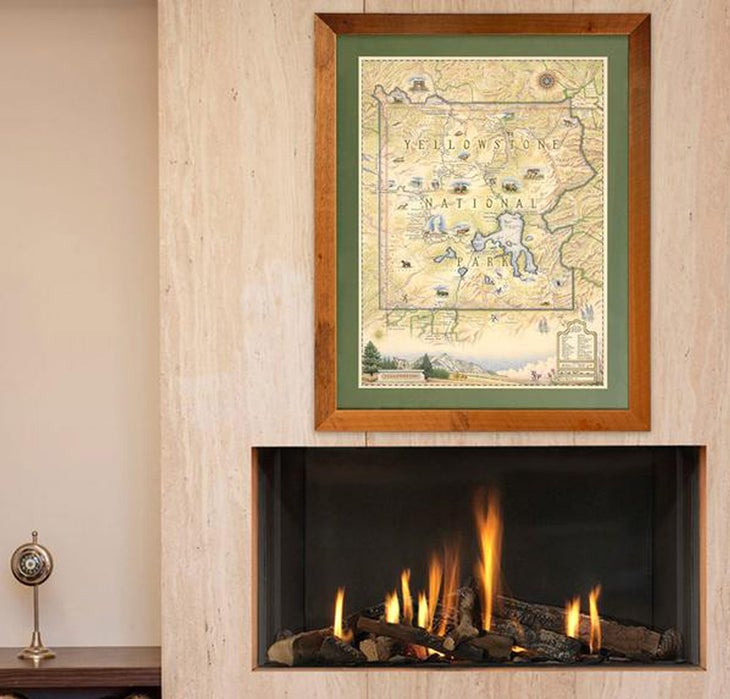 Framed Yellowstone Map