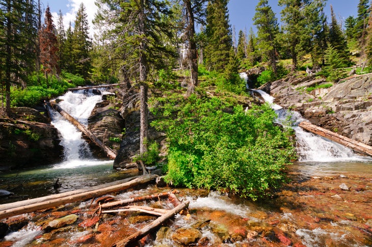 Twin Falls in Glacier National Park, Montana