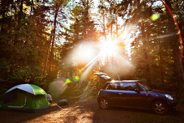Car camping at Glacier National Park